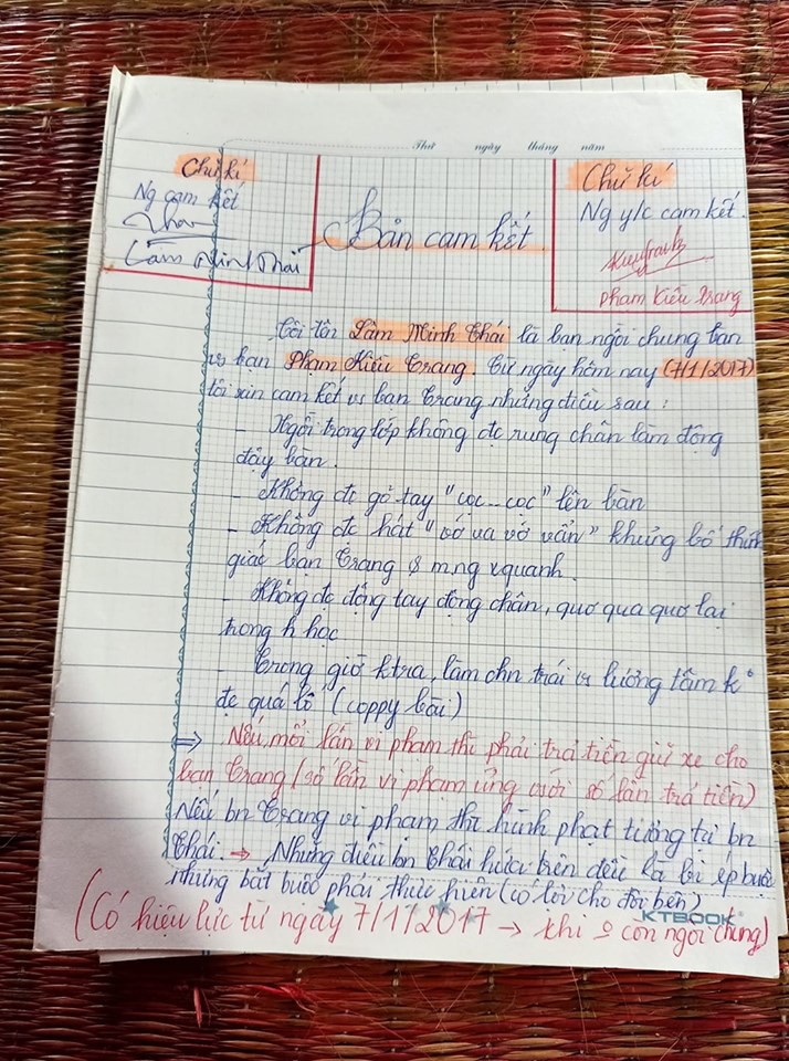 Bản cam kết không đội trời chung” với bạn cùng bàn khiến dân mạng bồi hồi: Nhớ đứa bạn năm ấy ngồi cùng mình quá!-1