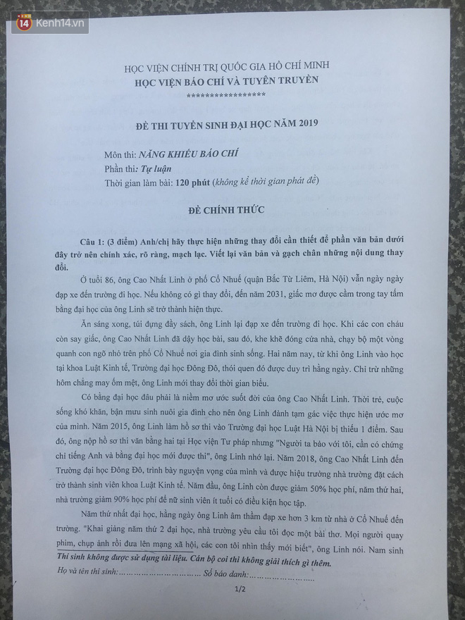 Đề thi để trở thành phóng viên của Học viện Báo chí: Từ bức ảnh Việt Nam ăn mừng chiến thắng AFF CUP 2018, viết 1 bài 500 chữ-1