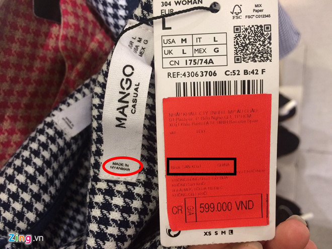 Zara và Mango nhập nhằng xuất xứ hàng hóa trên tem, mác-1
