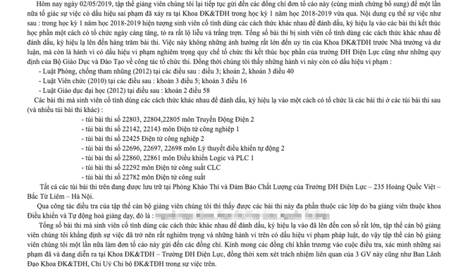 Tiếp vụ lùm xùm tại Đại học Điện lực: Hàng trăm bài thi chứa ký hiệu lạ?-3