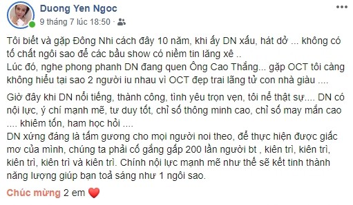 Chúc phúc Đông Nhi và Ông Cao Thắng nhưng lời lẽ của Dương Yến Ngọc khiến cư dân mạng bức xúc-3
