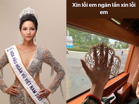 H'Hen Niê xin lỗi vì làm hỏng vương miện nhưng sự thật lại khiến fan thở phào