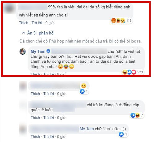 Bị soi viết status bằng tiếng Anh trong khi fan toàn người Việt, Mỹ Tâm đáp trả đầy khí chất khiến ai nấy vỗ tay rào rào-2