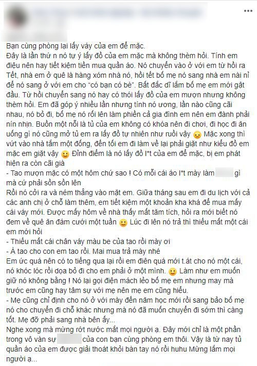 Bạn cùng phòng trọ tự tiện lấy đồ mặc, cô gái nhắn tin nhắc nhở liền bị sỉ vả ngược đau đớn thế này-1