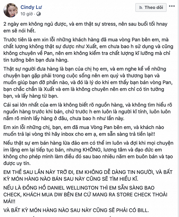 Bị tố bán hàng kém chất lượng, bà xã Hoài Lâm chính thức xin lỗi và thề không tin người-1