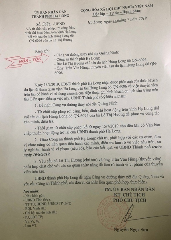 Tiết lộ giật mình vụ du khách bị quay lén khi tắm trên tàu du lịch vịnh Hạ Long-4