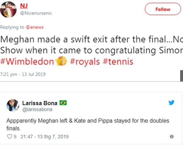 Thực hư chuyện Meghan Markle tự ý bỏ về, để mặc chị dâu Kate một mình khi cả hai cùng xem trận đấu quần vợt đang gây xôn xao dư luận-3