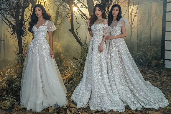 Tiểu Vy - Phương Nga - Thúy An khiến giới mộ điệu rần rần khi diện váy cưới siêu lộng lẫy-7