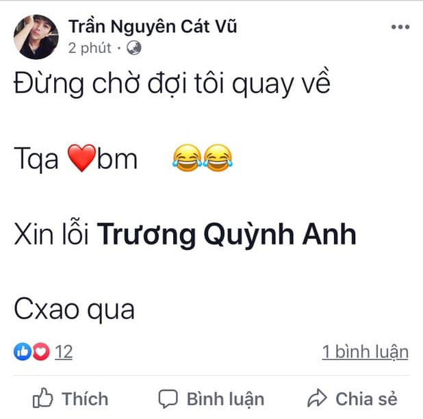 Động thái của bà xã Bình Minh trong lúc chồng vướng nghi vấn bị Tim viết status nhắc tên giữa đêm khuya-1