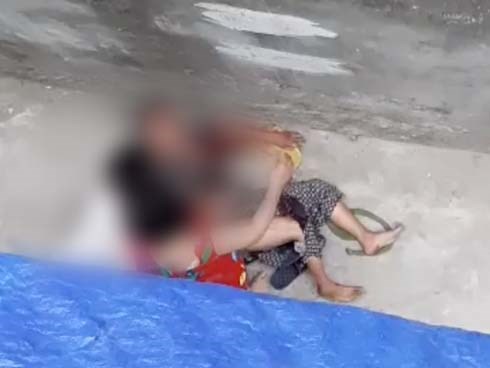 Kinh hoàng clip cụ bà ở Hà Nội bị chó cắn máu me đầm đìa, người phụ nữ cố giải cứu trong bất lực
