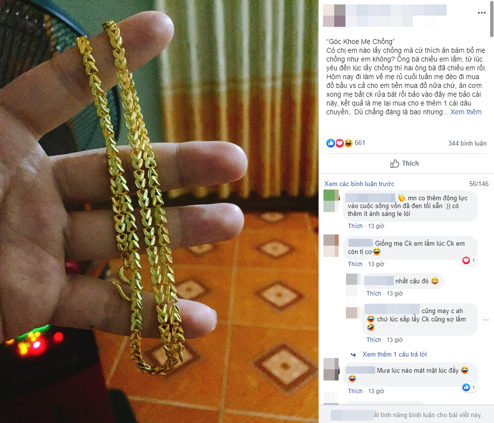 Hớn hở khoe mẹ chồng tặng 5 chỉ vàng, ngờ đâu nàng dâu bị chị em ném đá không thương tiếc-1