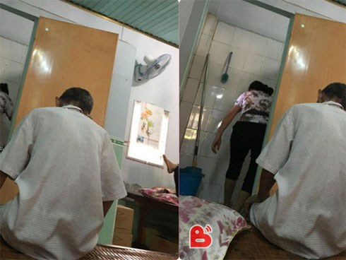 Nằm viện, ông bố lỡ đi vệ sinh trên sàn, câu nói của người con gái gây xúc động