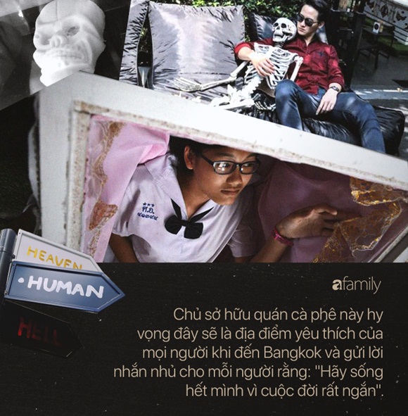 Bên trong quán cà phê chết chóc ở Thái Lan: Khách tha hồ nằm trong quan tài cảm nhận cái chết, đi dạo quanh địa ngục, chụp ảnh với hài cốt-3