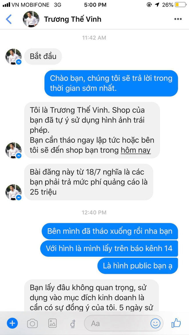 Trương Thế Vinh gay gắt đòi phí quảng cáo 25 triệu, chỉ nói chuyện với trình độ 12/12 khi bị nhãn hàng sử dụng hình ảnh trái phép-4