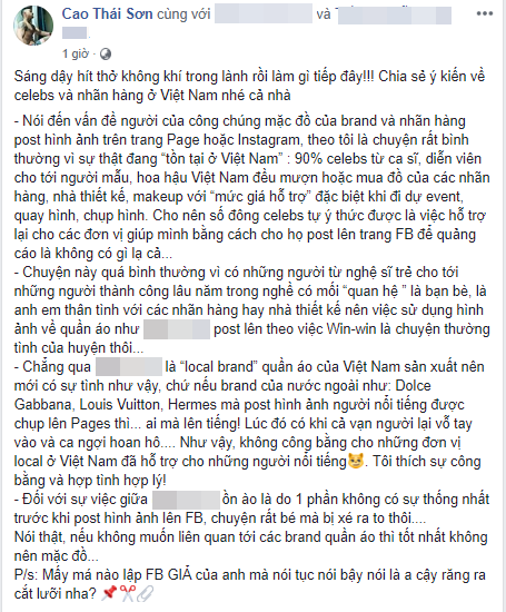 Tiếp tục vụ bản quyền hình ảnh Trương Thế Vinh: Cao Thái Sơn khẳng định nếu không muốn liên quan đến thương hiệu thì... đừng mặc đồ!-3