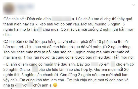 Thanh niên đi chợ mặc cả 1 nghìn với người bán rau, dân mạng đang định nặng lời liền dừng lại khi biết ngọn ngành câu chuyện-1