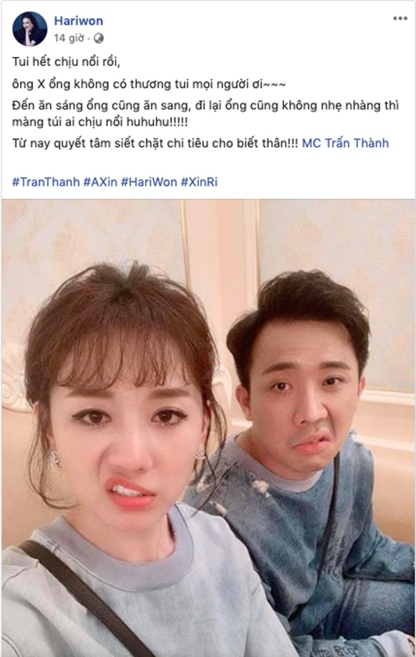 Hari Won nổi giận đòi siết chặt chi tiêu vì ông xã tiêu xài hoang phí, Trấn Thành chịu hết nổi, công khai tuyên chiến ngược-1