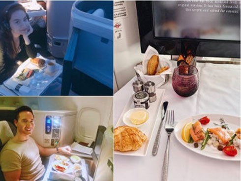 Bữa ăn xa xỉ của sao Việt trên máy bay, nhìn người cuối cùng mới thấy sang chảnh cỡ nào