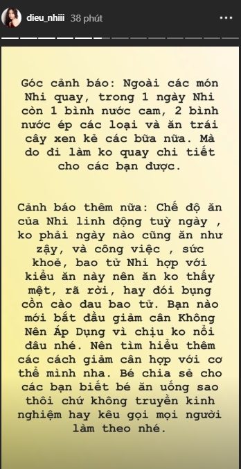 Chia sẻ nhật ký giảm cân nhưng Diệu Nhi lại gửi lời cảnh báo đến fan là không nên làm theo-4