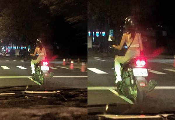 Cô gái mặc độc áo ngực phô phang, lái xe máy phăng phăng bất chấp ánh nhìn soi mói-1