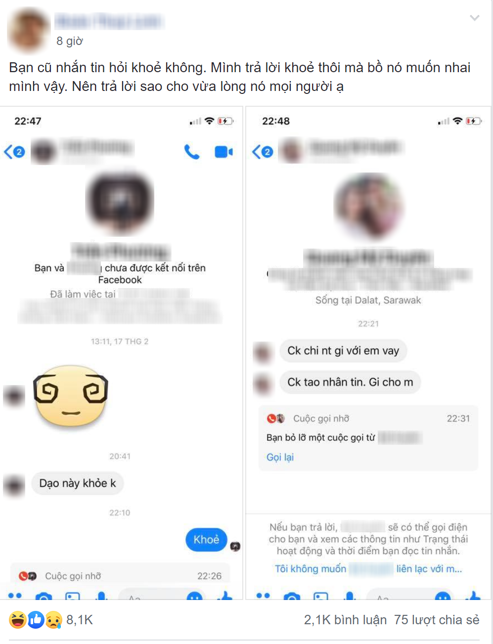 Chỉ trả lời tin nhắn khỏe không của bạn cũ, cô gái hết hồn bị người vợ hỏi thăm và câu chốt khiến ai nấy phẫn nộ-1