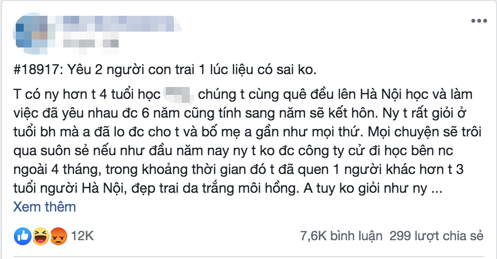 Bạn trai đi học nước ngoài 4 tháng, cô nàng nhanh chóng yêu người khác còn lên mạng hỏi một câu khiến ai cũng choáng-1