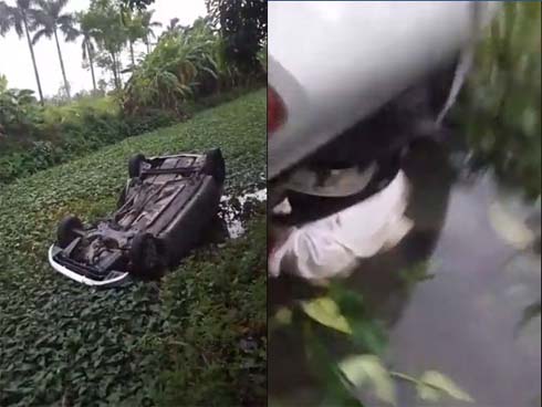 Clip: Xe tải lật ngang, gần 3 tấn cá rô bò lổn nhổn trên quốc lộ-4