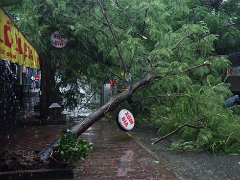 Ảnh: Người dân Hà Nội oằn mình trong mưa lớn và gió lốc mạnh, bão số 3 đã suy yếu thành áp thấp nhiệt đới-19