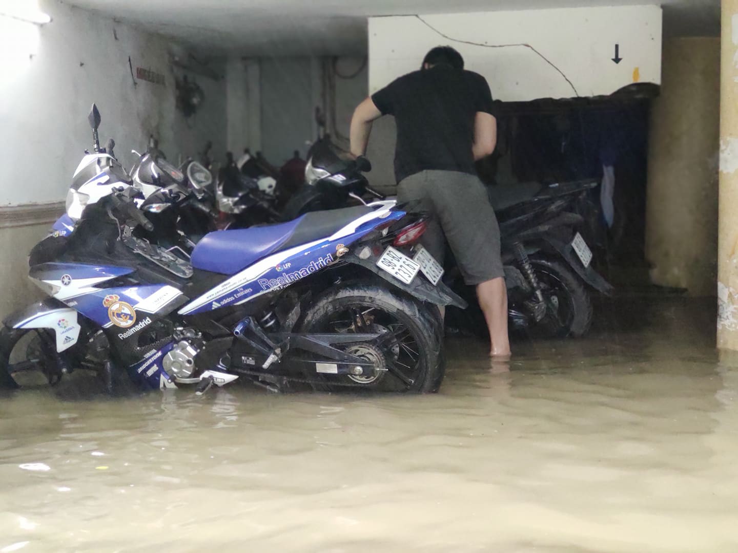 Hà Nội mưa như trút nước, người khốn khổ tát nước từ nhà ra sân, người hăng hái ra kênh bắt cá-1