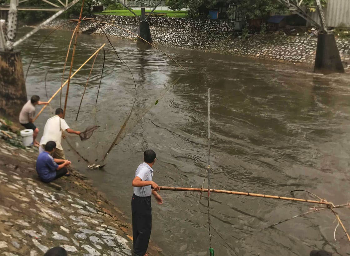 Hà Nội mưa như trút nước, người khốn khổ tát nước từ nhà ra sân, người hăng hái ra kênh bắt cá-16