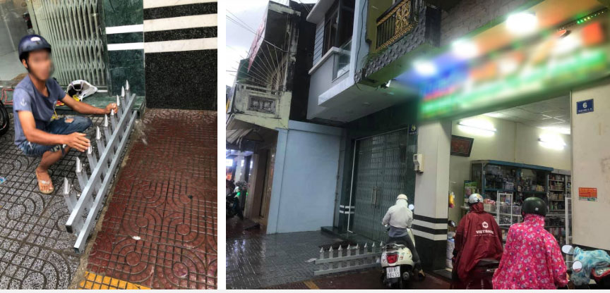 Mâu thuẫn cá nhân, một chủ nhà làm rào chắn trên vỉa hè bằng chông nhọn hoắt khiến dân mạng bức xúc-2