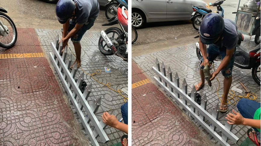 Mâu thuẫn cá nhân, một chủ nhà làm rào chắn trên vỉa hè bằng chông nhọn hoắt khiến dân mạng bức xúc-3