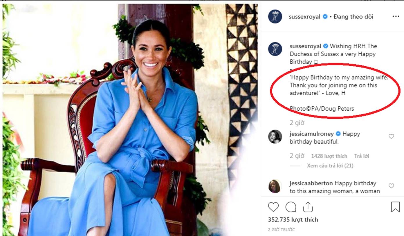 Hoàng tử Harry khiến người hâm mộ lịm tim với lời chúc mừng sinh nhật đầy ngọt ngào gửi đến vợ, Meghan Markle sẽ đón tuổi mới tại nơi đặc biệt-1