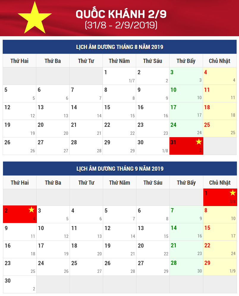 Lịch nghỉ lễ Quốc khánh 2/9 năm nay-1