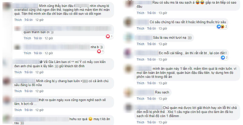 Hàng bún đậu nổi tiếng nhất nhì Hà Nội bị khách tố có sâu và phân sâu trong mẹt rau, ăn về còn đau bụng?-4