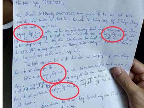 Khởi tố vụ học sinh lớp 1 bị bỏ quên trên xe đưa đón của trường, công an khẳng định bé tử vong trước khi tới bệnh viện-4