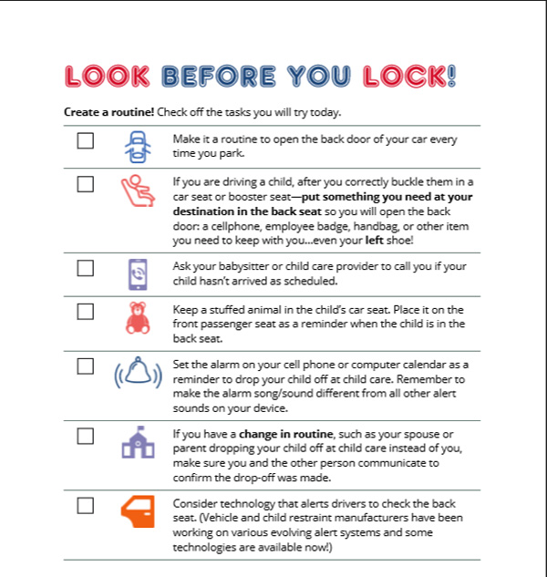 Hội đồng an toàn quốc gia Mỹ đưa ra những con số khủng khiếp về tình trạng trẻ chết vì bị bỏ quên trong xe và bộ quy tắc người lớn phải nằm lòng-7