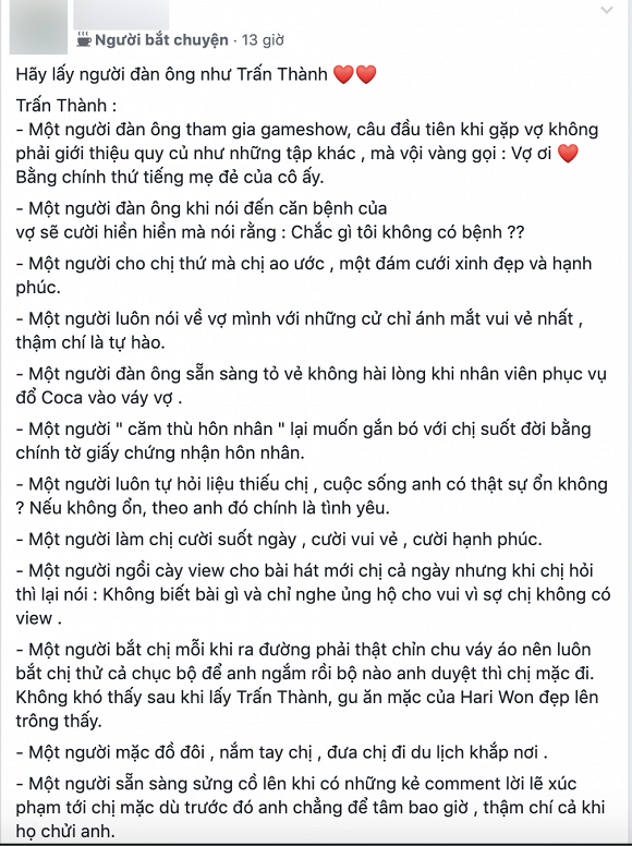Trấn Thành được cư dân mạng tôn vinh là người chồng đáng để lấy nhất vì những lí do này-2