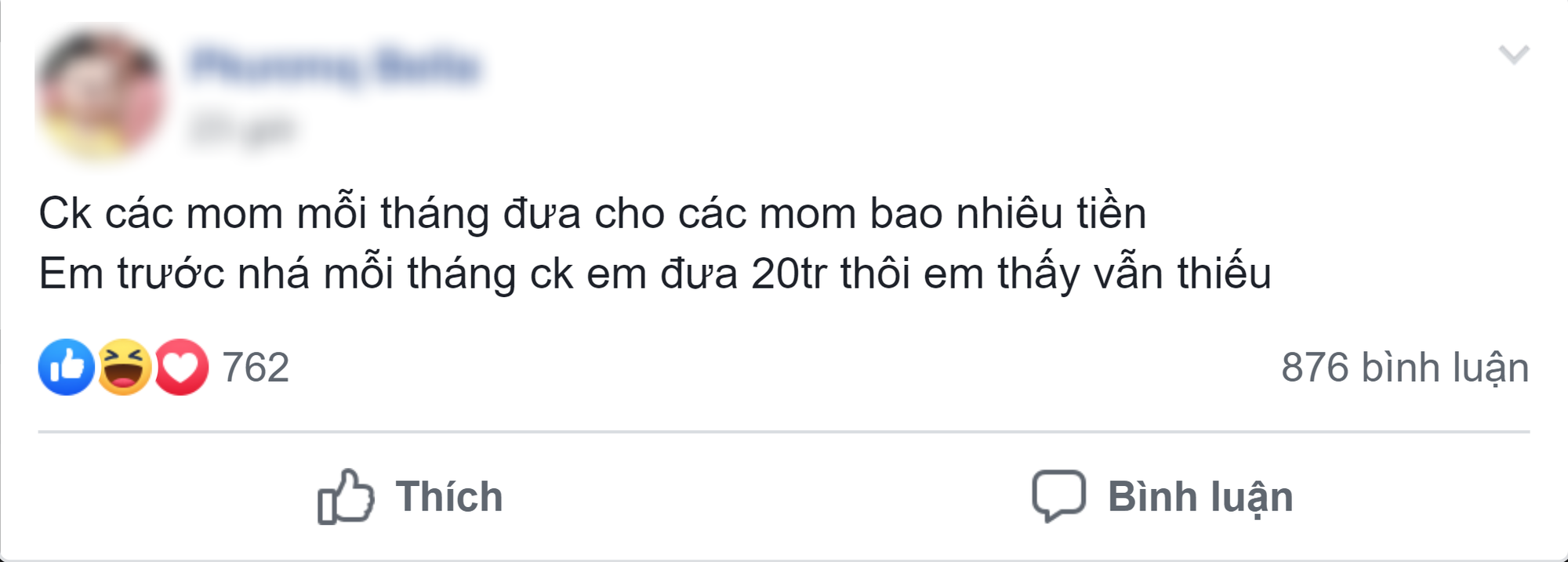Than chồng đưa 20 triệu/tháng vẫn không đủ tiêu, mẹ trẻ bị hội chị em mỉa mai không tiếc lời khi biết 1 chi tiết-1
