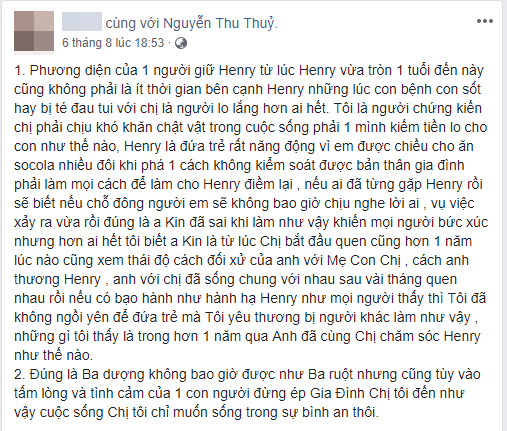 Bảo mẫu của con trai Thu Thủy lên tiếng về Kin Nguyễn hậu lùm xùm cấu tay: Ba dượng không bao giờ được như ba ruột-1