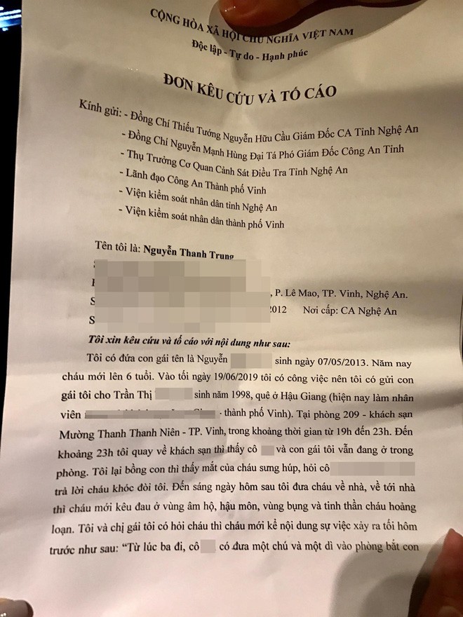 Giám đốc Công an tỉnh nói về vụ bố tố cáo nhóm người xâm hại con gái 6 tuổi trong khách sạn-1