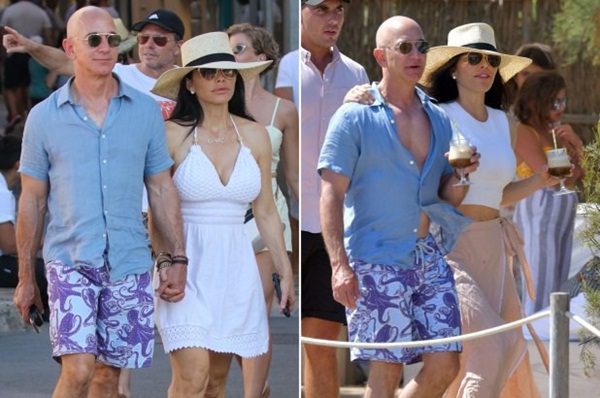 Tỷ phú Amazon ngượng chín mặt vì bị soi chiếc quần đùi hoa mặc đi mặc lại trong chuyến du lịch cùng người tình nóng bỏng-2