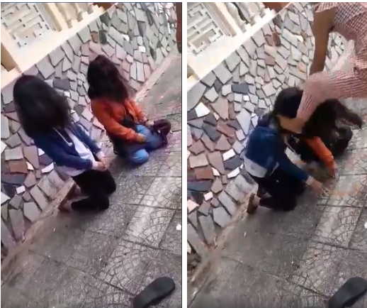 Xôn xao clip nữ sinh bắt 2 bạn gái quỳ gối, nắm tóc, đánh đập nhiều lần, nghi do mâu thuẫn tình cảm-3