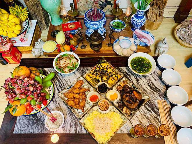 Diễn viên Hoa hồng trên ngực trái khoe mâm cúng Rằm cực đẹp, Vân Dung liền khen khéo nhất năm-12