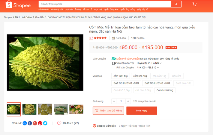 Mùa thu thì chưa đến nhưng cốm đã xuất hiện ầm ầm trên thị trường online với giá gần 300 nghìn/kg-3