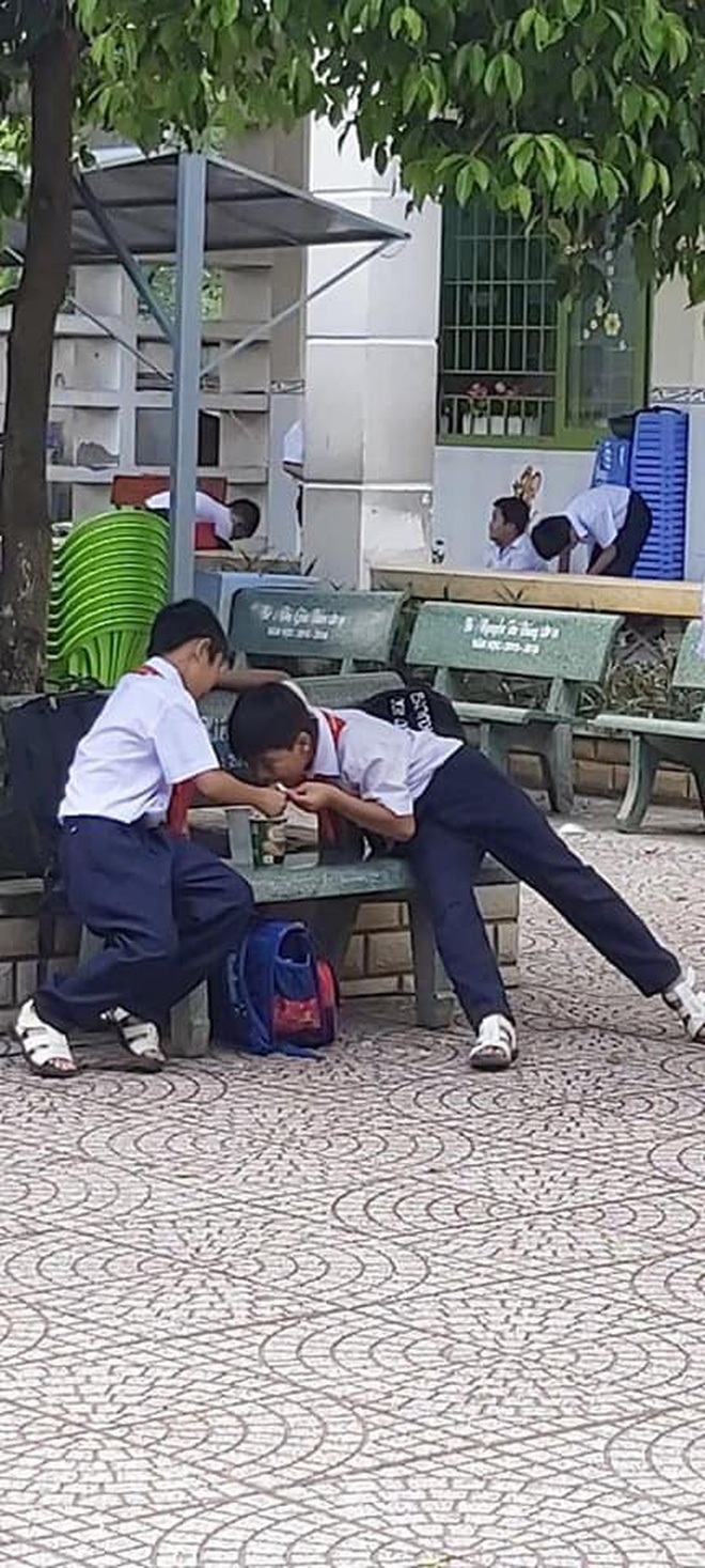 Khoảnh khắc đáng yêu nhất ngày: 3 cậu học sinh chia nhau ly mỳ ở ghế đá, tình anh em chí cốt đẹp đến thế là cùng-5