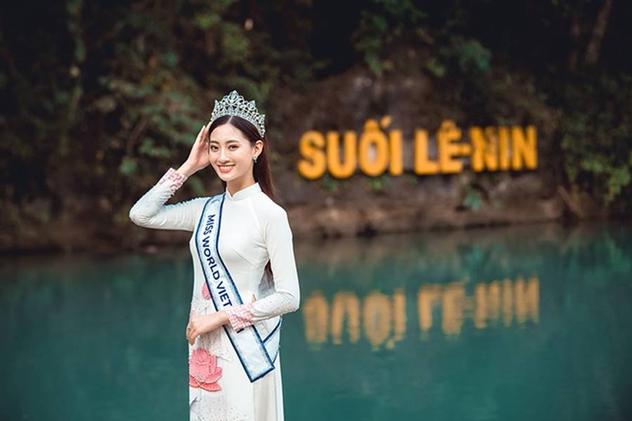 Hoa hậu Lương Thuỳ Linh thả dáng giữa chốn bồng lai tiên cảnh của Cao Bằng-6