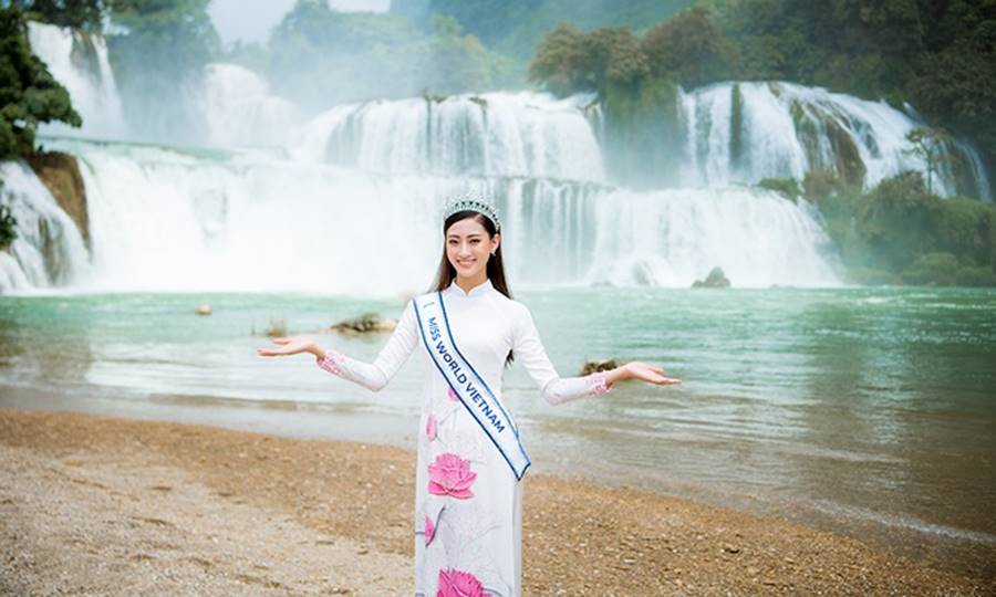 Hoa hậu Lương Thuỳ Linh thả dáng giữa chốn bồng lai tiên cảnh của Cao Bằng-10