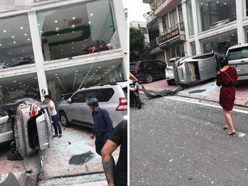 Nhấn nhầm chân ga, tài xế tông sập kính, lao thẳng vào gara-1