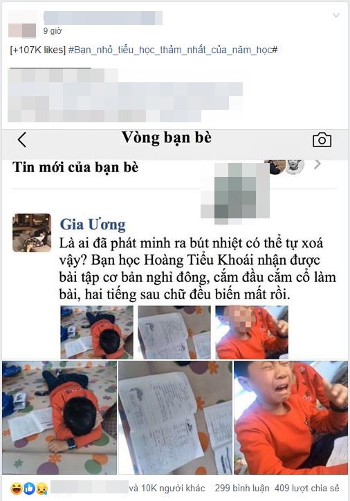 Cậu bé khóc lóc vì bài tập làm gần xong bỗng dưng mất hết chữ, dân mạng cười không nhặt được miệng khi biết lý do-5